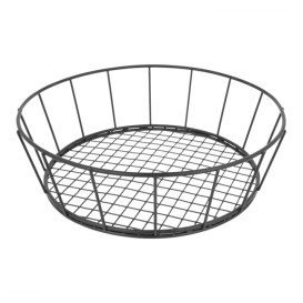 Cesta Redonda de Acero Negro Ø241x70mm (1 Ud)