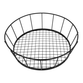 Cesta Redonda de Acero Negro Ø241x70mm (1 Ud)