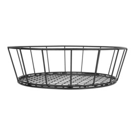 Cesta Redonda de Acero Negro Ø241x70mm (12 Uds)