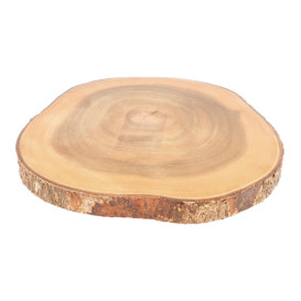 Bandeja Presentación Redonda de Madera Ø230x35mm (1 Ud)