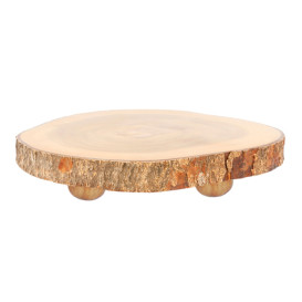Bandeja Presentación Redonda de Madera Ø230x35mm (1 Ud)