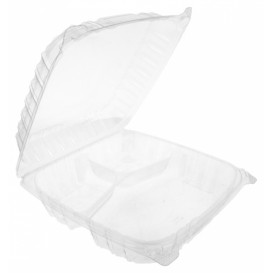 Tarrina Tapa Bisagra OPS 3 C. "Clear Seal" 4070ml (100 Uds)