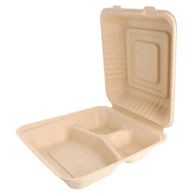 Envase MenuBox Caña Azúcar 3C Natural 20x20x7,5cm (200 Uds)