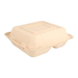 Envase MenuBox Caña Azúcar 3C Natural 20x20x7,5cm (200 Uds)