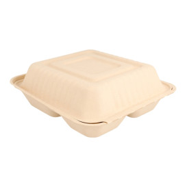 Envase MenuBox Caña Azúcar 3C Natural 20x20x7,5cm (200 Uds)
