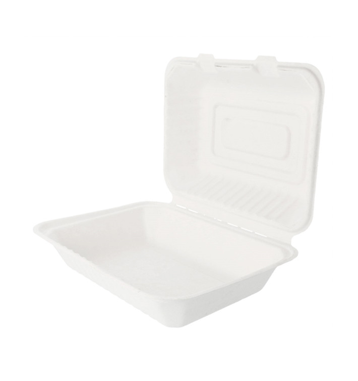 Envase MenuBox Caña Azúcar Blanco 225x165x64mm (50 Uds)
