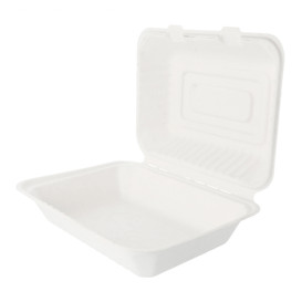 Envase MenuBox Caña Azúcar Blanco 225x165x64mm (200 Uds)