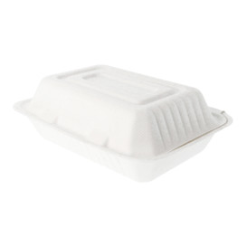 Envase MenuBox Caña Azúcar Blanco 225x165x64mm (200 Uds)