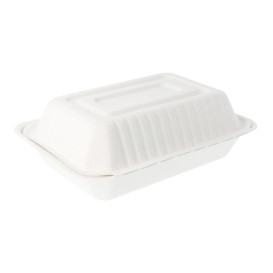 Envase MenuBox Caña Azúcar Blanco 225x165x64mm (200 Uds)