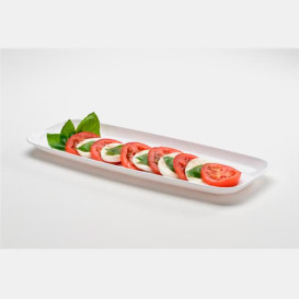 Bandeja Plastico Degustacion Blanco 6x19 cm (20 Uds)