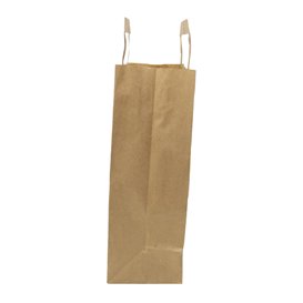 Bolsas de Papel Asa Plana Kraft 80g/m² 22+10x28cm (50 Uds)