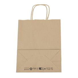 Bolsas de Papel Asa Plana Kraft 80g/m² 22+10x28cm (250 Uds)