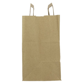 Bolsas de Papel Asa Plana Kraft 80g/m² 28+17x29cm (50 Uds)