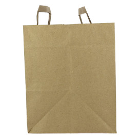 Bolsas de Papel Asa Plana Kraft 80g/m² 32+21x26cm (250 Uds)