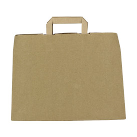 Bolsas de Papel Asa Plana Kraft 80g/m² 32+21x26cm (250 Uds)