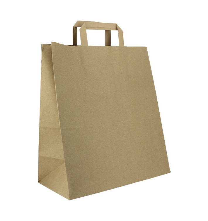 Bolsas de Papel Asa Kraft 32+16x35cm (250 Uds)