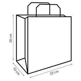 Bolsas de Papel Asa Plana Kraft 80g/m² 22+10x28cm (50 Uds)