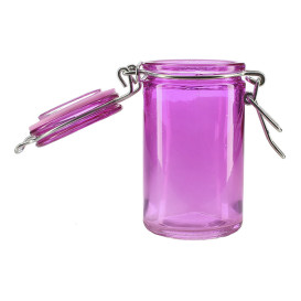 Tarro de Vidrio Hermético Lila 70ml Ø4,5x8cm (8 Uds)