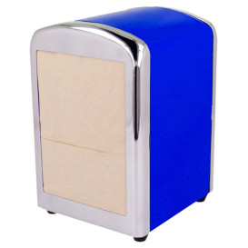 Dispensador Miniservis de Acero Azul 10,5x9,7x14cm (12 Uds)