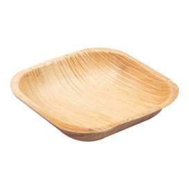 Mini Plato Cuadrado Hoja de Palma 10x10x2,5cm (25 Uds)