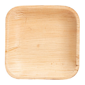 Mini Plato Cuadrado Hoja de Palma 11,5x11,5x1,5cm (25 Uds)