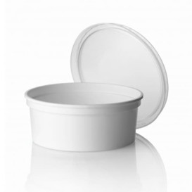 Tarrina Redonda Blanca 350cc (500 Uds)