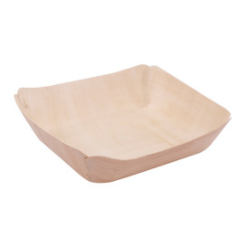 Plato de Madera Rectangular 13x12x3cm (50 Uds)