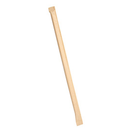 Pajita Recta Papel Natural Enfundada Kraft Ø6mm 21cm (250 Uds)