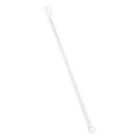 Pajita Recta Papel Blanco Enfundada Blanco Ø6mm 21cm (6000 Uds)
