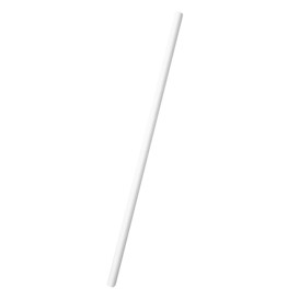 Pajita Recta Papel Blanco Enfundada Blanco Ø6mm 21cm (6000 Uds)