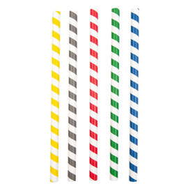 Pajita Recta Papel Surtido Granizado Ø10mm 21cm (2400 Uds)