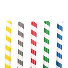 Pajita Recta Papel Surtido Granizado Ø10mm 21cm (2400 Uds)