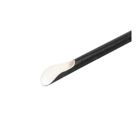 Pajita Cuchara Papel Negro Ø8mm 21cm (5000 Uds)
