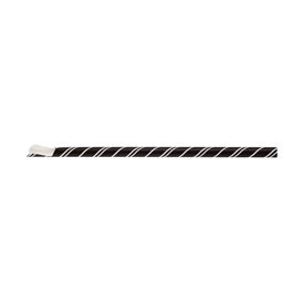 Pajita Cuchara Papel Negro Enfundada Blanco Ø8mm 21cm (100 Uds)