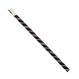 Pajita Cuchara Papel Negro Enfundada Blanco Ø8mm 21cm (100 Uds)