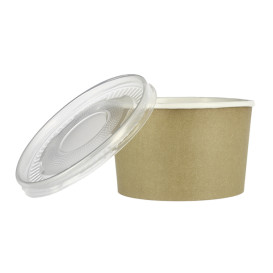 Tarrina de Cartón Kraft con Tapa PP 16 Oz/473ml (25 Uds)