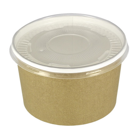 Tarrina de Cartón Kraft con Tapa PP 16 Oz/473ml (25 Uds)
