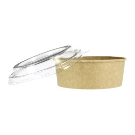 Tarrina Cartón Kraft-Kraft + Tapa RPET 19 Oz/550ml (300 Uds)