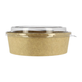 Tarrina Cartón Kraft-Kraft + Tapa RPET 33Oz/1000ml (100 Uds)