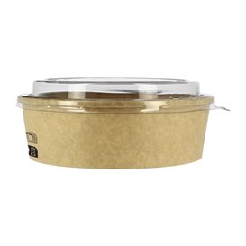 Tarrina Cartón Kraft-Kraft + Tapa RPET 33Oz/1000ml (100 Uds)