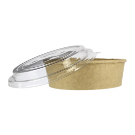 Tarrina Cartón Kraft-Kraft + Tapa RPET 33Oz/1000ml (100 Uds)