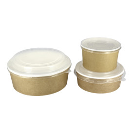 Tarrina de Cartón Kraft con Tapa PP 38 Oz/1120ml (25 Uds)
