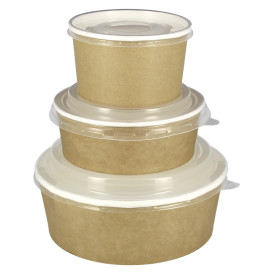 Tarrina de Cartón Kraft con Tapa PP 38 Oz/1120ml (100 Uds)