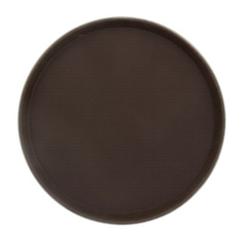 Bandeja PP Redonda Antideslizante Marrón Ø40,0cm (1 Ud)