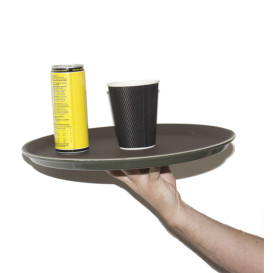 Bandeja PP Redonda Antideslizante Marrón Ø40,0cm (1 Ud)