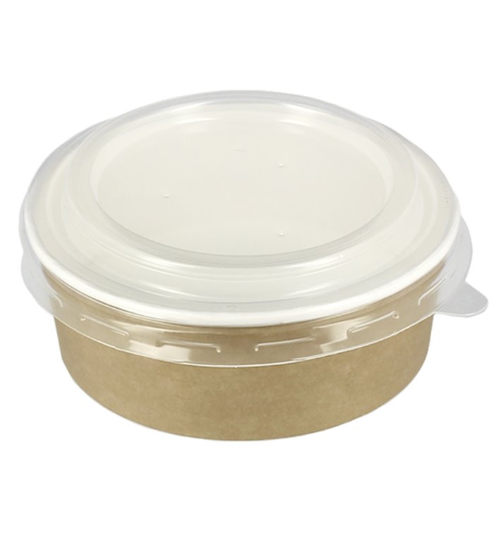 Tarrina de Cartón Kraft con Tapa PP 19 Oz/550ml (50 Uds)