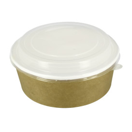 Tarrina de Cartón Kraft con Tapa PP 38 Oz/1120ml (100 Uds)