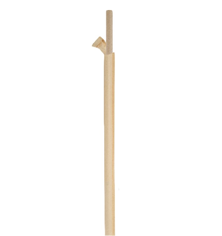 Pajita Recta Papel Negra Enfundada Kraft Ø8mm 20cm (3.000 Uds)