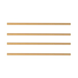 Pajita Recta Papel Natural Enfundada Ø8mm 20cm (100 Uds)