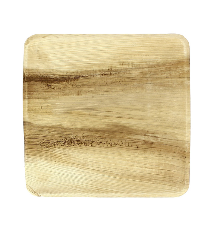 Plato Cuadrado Hoja de Palma 24x24cm (200 Uds)